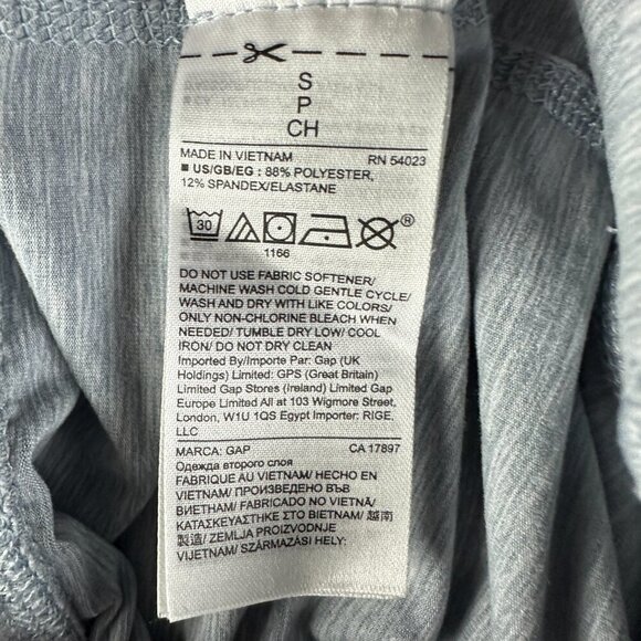 GAP Fit Pants Womens Small Brushed Tech Jersey Gray Stretch Pockets Tie Elastic - Picture 6 of 8